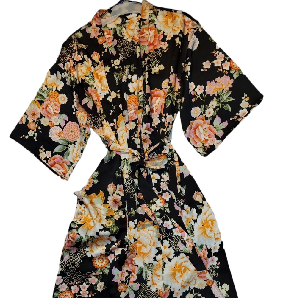 Black with flower robe